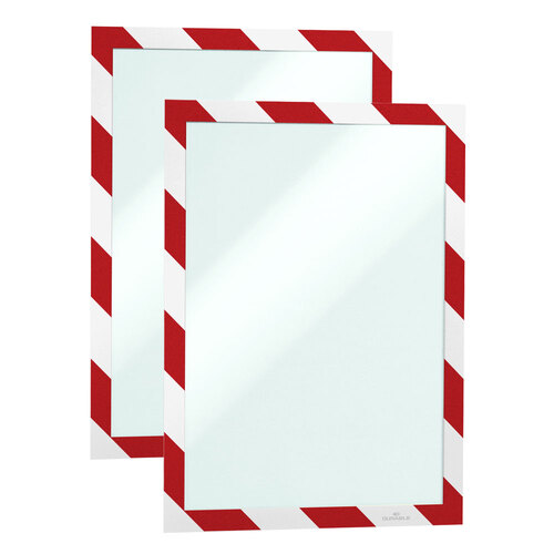 2PK Durable Duraframe A4 Security Display - Red/White