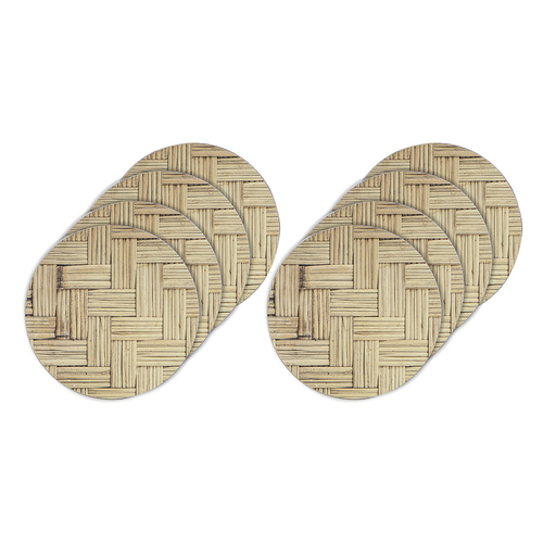 2x 4pc Ladelle Hardboard Cork Backed Seagrass Drink Coasters