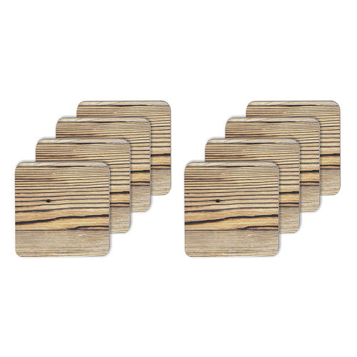 2x 4pc Ladelle Hardboard Cork Backed Timber Drink Coasters