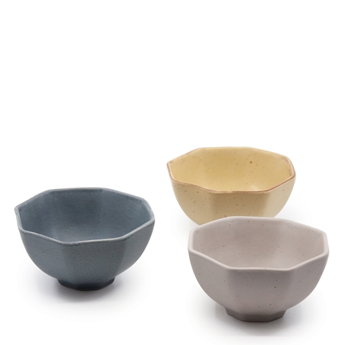 3pc Salt &amp; Pepper Ikana Bowl Set 10cm Multi Pottery