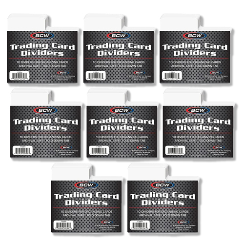 10x 10pc BCW Trading Card Dividers Horizontal Organiser - White