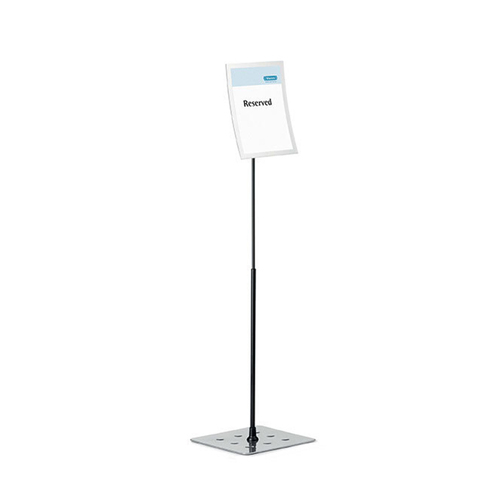 Durable Duraview Floor Stand A4 Display w/ Magnetic Frame - Silver