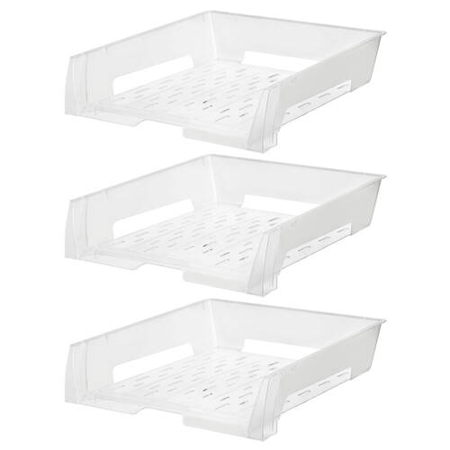 3PK Esselte A4 Document Tray - Clear
