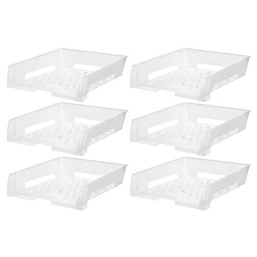 6PK Esselte A4 Document Tray - Clear