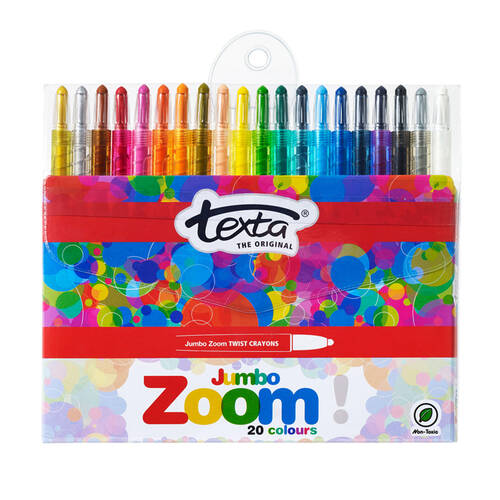 20pc Texta Zoom Jumbo Twist Crayons