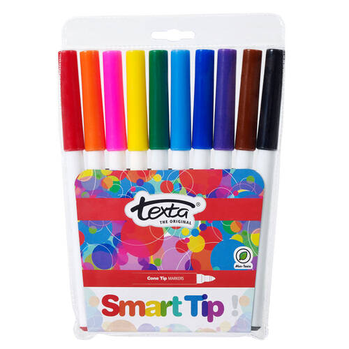 10pc Texta The Original Smart Bullet Tip Markers