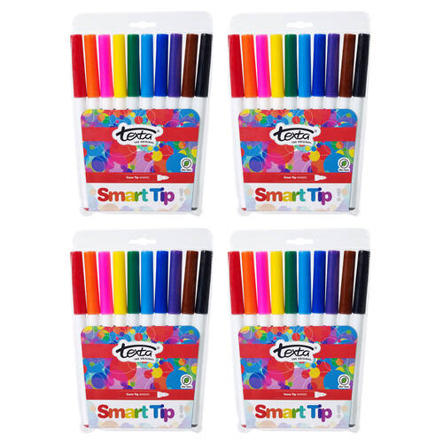 4x 10pc Texta The Original Smart Bullet Tip Markers