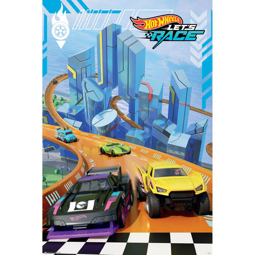 Hot Wheels Lets Race Track Poster 91.5x60cm Kids Room Decor
