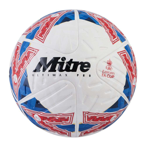 Mitre FA Cup Ultimax Pro 23/24 Season Football/Soccer Ball AU White/Blue/Red Size 5