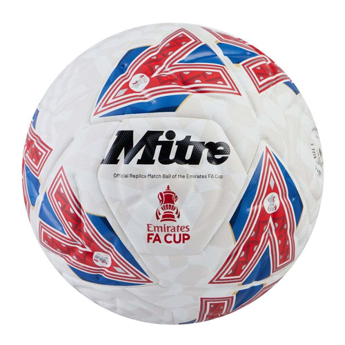 Mitre FA Cup Match 23/24 Season Football/Soccer Ball AU White/Blue/Red Size 5