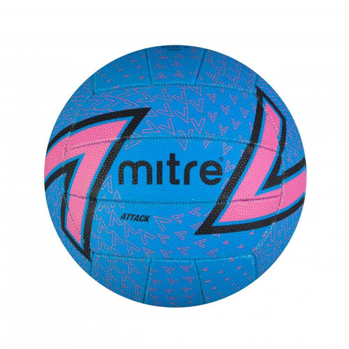Mitre Attack F18P Training Netball Blue/Pink/Black Size 5