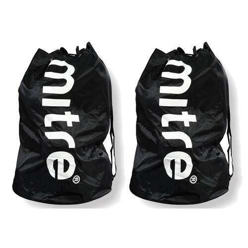 2PK Mitre Ball Bag Sack Hold 8 - Black
