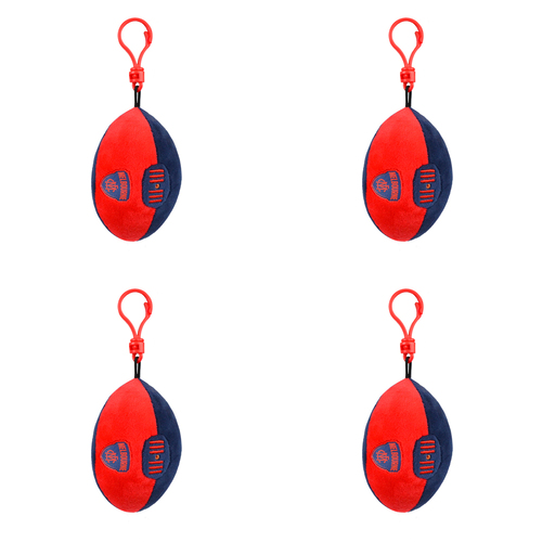 4PK AFL Melbourne Footy Keyclip Hanging Bag Accessory 10cm