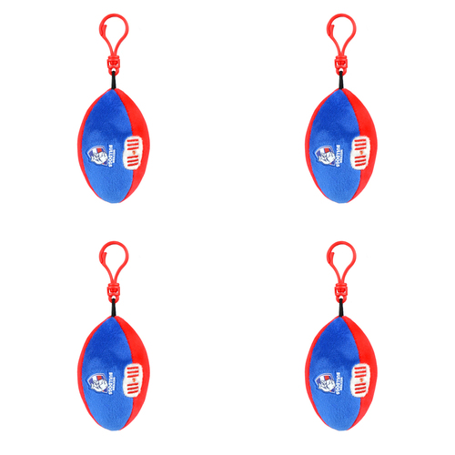 4PK AFL W Bulldogs Footy Keyclip Hanging Bag Accessory 10cm