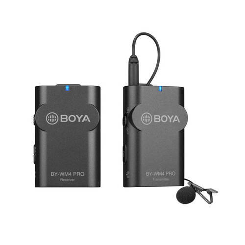 2pc Boya By-WM4 Pro Wireless Microphone System Lapel For Phone/DSLR Black
