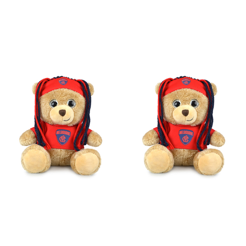 2PK AFL Sparkle Fanatic Melbourne Plush Toy 20cm - Red
