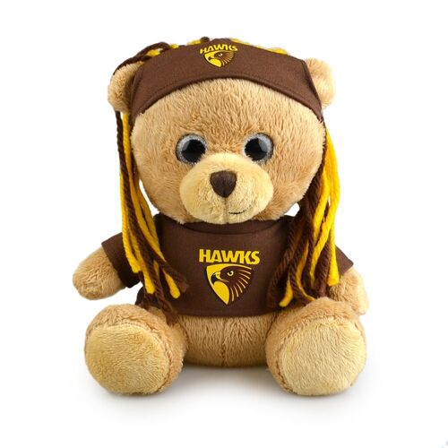 AFL Sparkle Fanatic Hawthorn Kids 20cm Soft Bear Toy 3y+