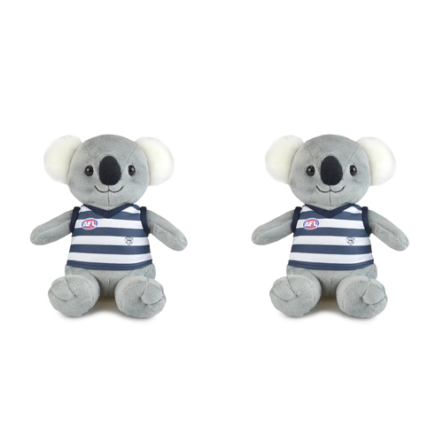 2PK AFL Koala Geelong Soft Animal Plush Toy 20cm - Grey