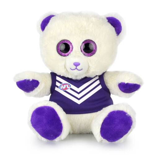 AFL Sparkle Fremantle (D) Kids 22cm Soft Bear Toy 3y+