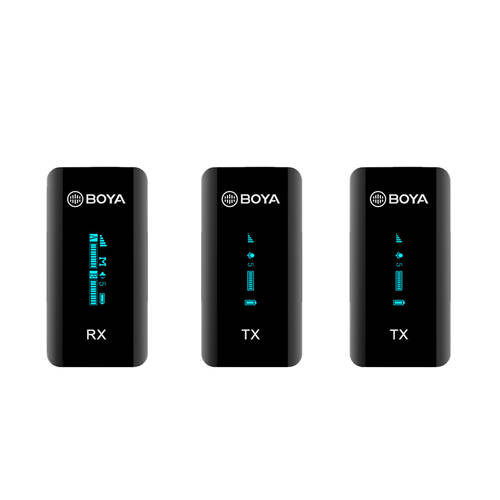 3pc Boya By-XM6-S2 Ultra Compact 2.4GHz Dual-Channel Wireless Mic RX/TX