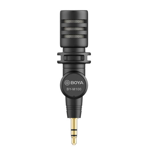 Boya By-M100 Plug & Play Microphone 3.5mm For DSLR/Camcorder/Recorder Black