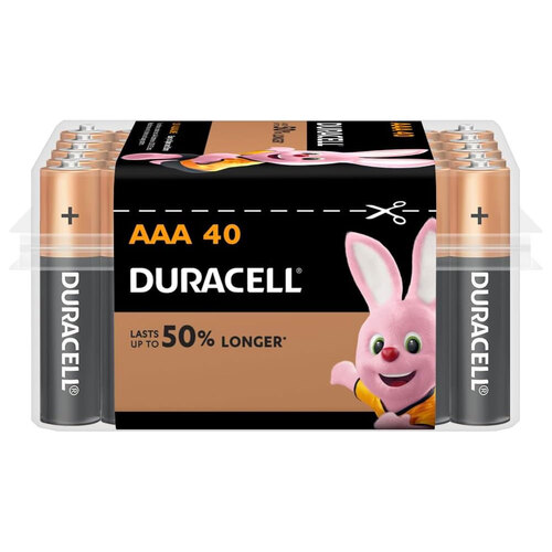 40pc Duracell AAA Alkaline Power Long Lasting Batteries 1.5v
