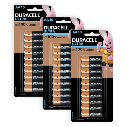 3x 10pc Duracell Ultra AA 1.5V Alkaline Long Lasting Batteries