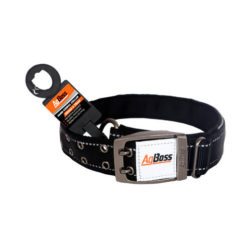 AgBoss Working Farm Pet Dog Collar Reflective Black 0.04x75cm 30 inch