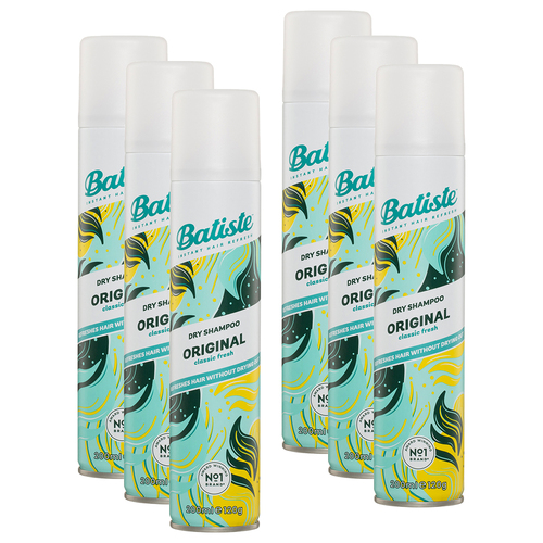 6pc Batiste 200ml Original Classic Fresh Dry Shampoo Spray