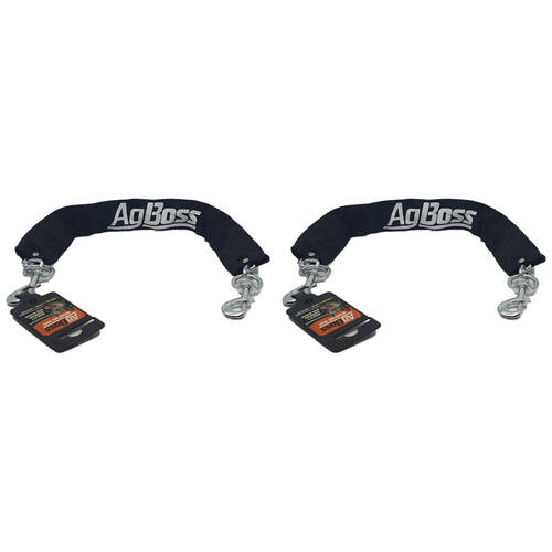 2PK AgBoss Dog Ute/Car Heavy Duty Chain With Snap Hooks Black 4x500mm