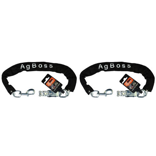 2PK AgBoss Dog Ute/Car Chain With Quick & Easy Release Black 4x500mm
