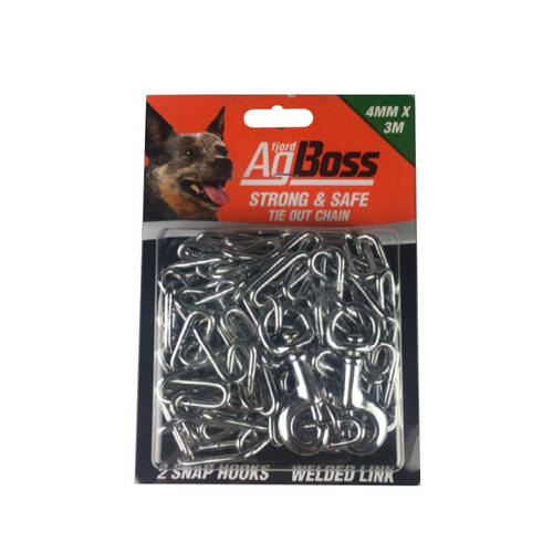 AgBoss Heavy Duty Adjustable Welded Link Tie Out Chains 4mmx3m