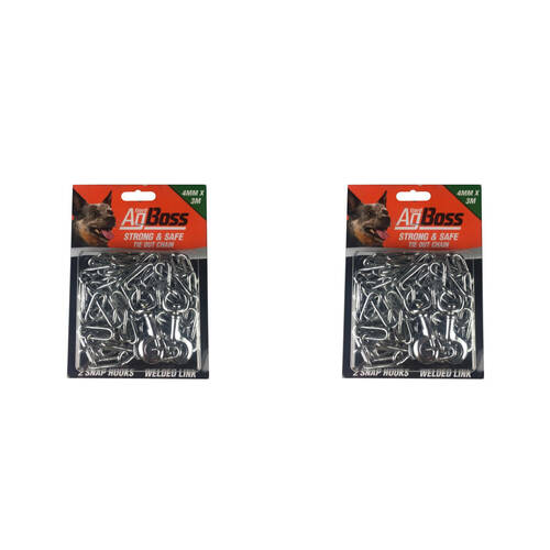 2PK AgBoss Heavy Duty Adjustable Welded Link Tie Out Chains 4mmx3m