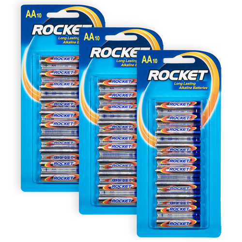 3x 10pc Rocket AA 1.5V Alkaline Long Lasting Batteries