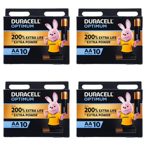 40pc Duracell Optimum Durable Extra Power AA Batteries - Black