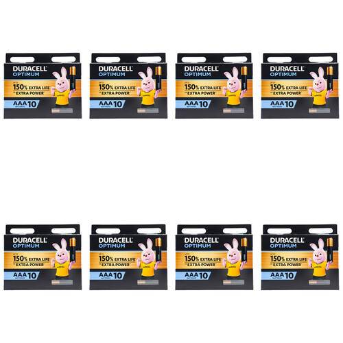 80pc Duracell Optimum Durable Extra Power AAA Batteries - Black