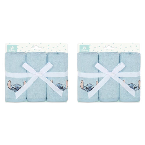 6pc Disney Stitch Baby/Kids Cotton Washers/Washcloth 25x25cm