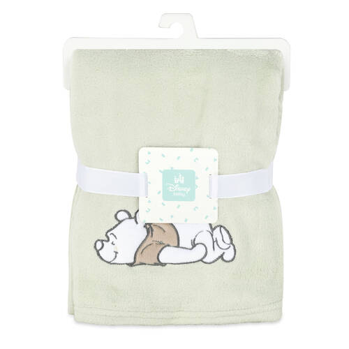 Disney Pooh Baby/Kids Polyester Velour Applique Stroller/Pram Blanket 76x101cm