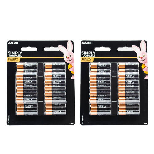 2x 28pc Duracell AAA Size 1.5V Alkaline Battery Pack Single-Use Batteries