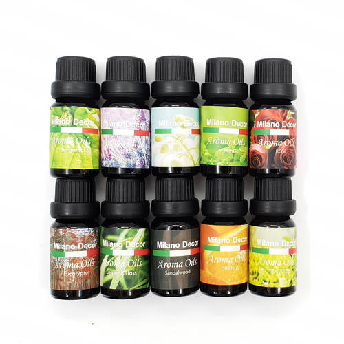 10pc Milano Decor 10ml Aromatherapy Diffuser Scented Oil 