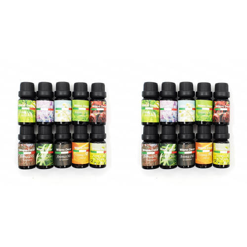 2x 10pc Milano Decor 10ml Aromatherapy Diffuser Scented Oil 
