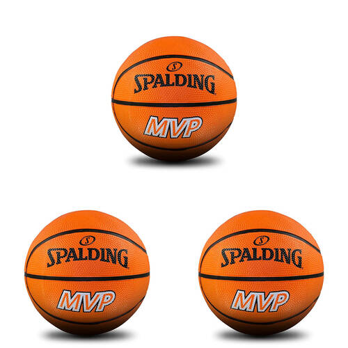3PK Spalding MVP Mini Indoor/Outdoor All Surface Rubber Basketball Size 1 Orange