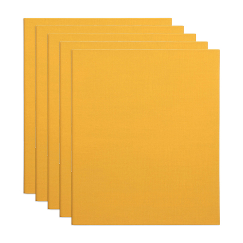 5PK Marbig PE/Linen 2 D-Ring 25mm A4 Binder File Organiser - Yellow