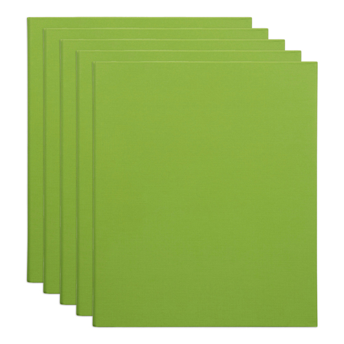 5PK Marbig PE/Linen 2 D-Ring 25mm A4 Binder File Organiser - Lime