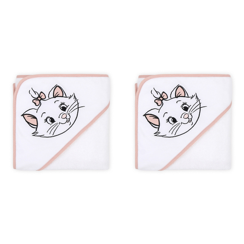 2PK Disney Cats Hooded Cuddly Towel Baby Nursery Decor