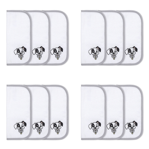 4x 3pc Disney Dogs Print Face Washers Baby Nursery Decor