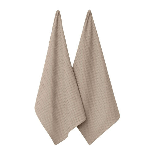 2pc J.Elliot Waffle Tea Towels 50x70cm Sandstone