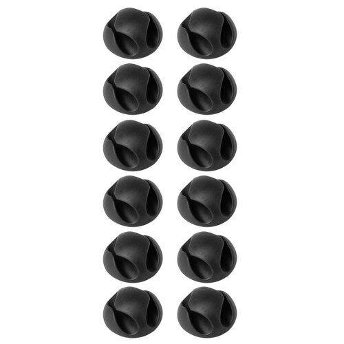 2x 6pc Durable Cavoline 17.9cm Plastic Self Adhesive Clips - Graphite