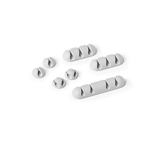 7pc Durable Cavoline 18cm Plastic Self Adhesive Clips - Grey