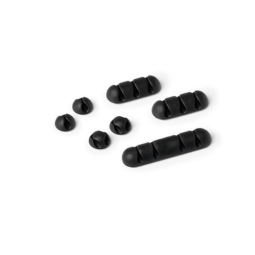 7pc Durable Cavoline 18cm Plastic Self Adhesive Clips - Graphite